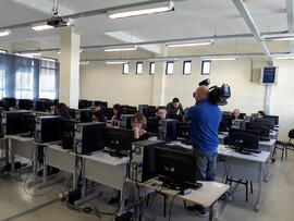 Bastidores da gravação do SBT Brasil sobre o ingresso de imigrantes e refugiados da UFSM