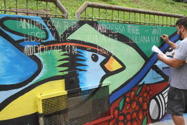Mural em memória às vítimas da tragédia na Boate Kiss